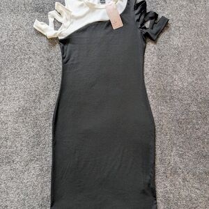 Chic Black and White Mini Dress